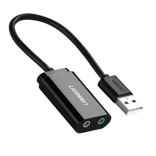 UGREEN USB 2.0 External Sound Adapter (Black) US205 — Изображение №1 UGREEN USB 2.0 External Sound Adapter (Black) US205 — Изображение №1